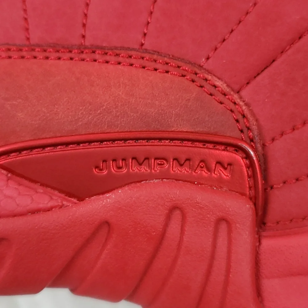 Nike Air Jordan 12 red leather shoes sneakers #153265-601 size 6.5Y